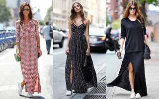 Tênis com Vestido Longo